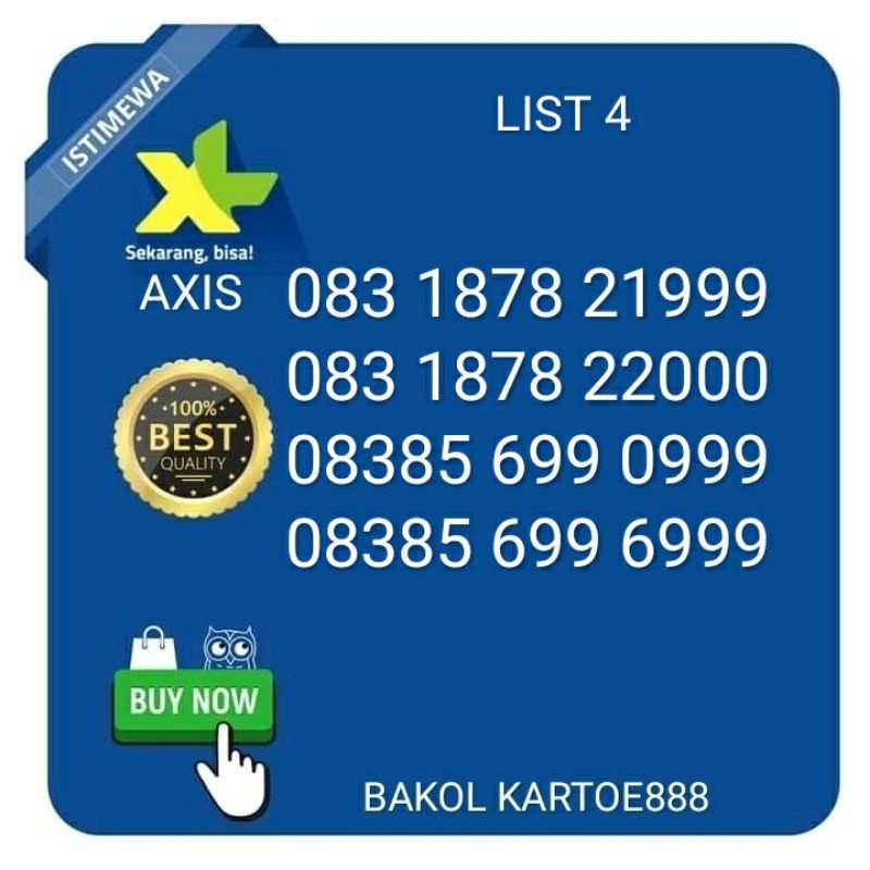 KARTU PERDANA AXIS NOMOR CANTIK 888 999 000