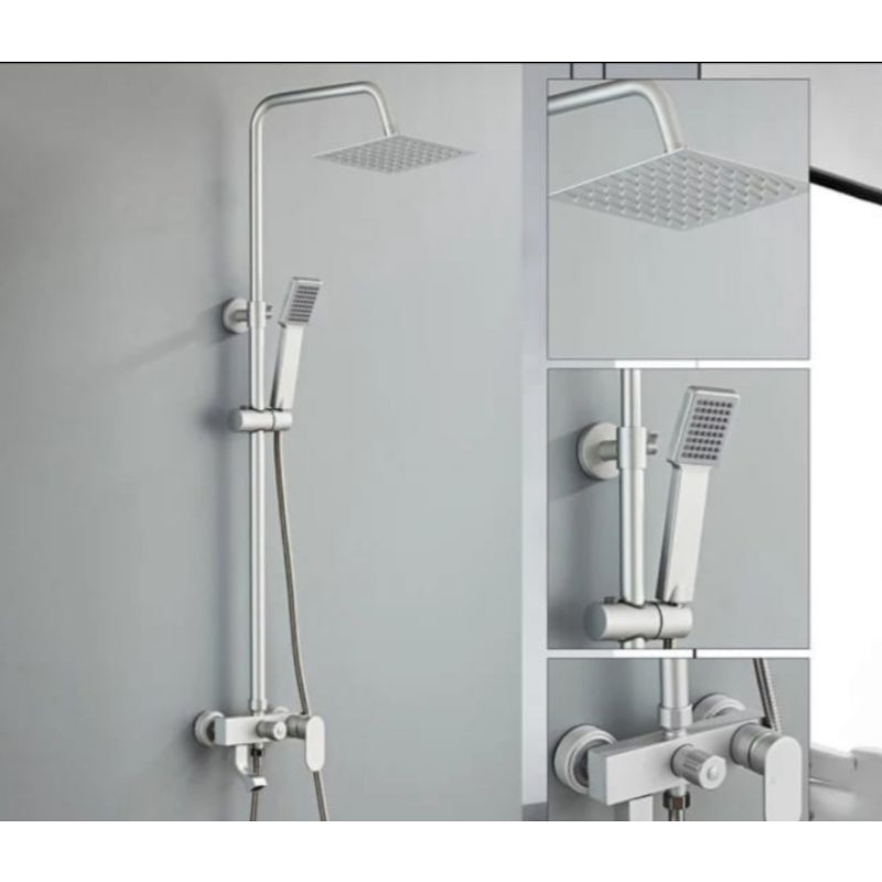 shower column set keran panas dingin alumunium/tiang shower kamar mandi 1set komplit