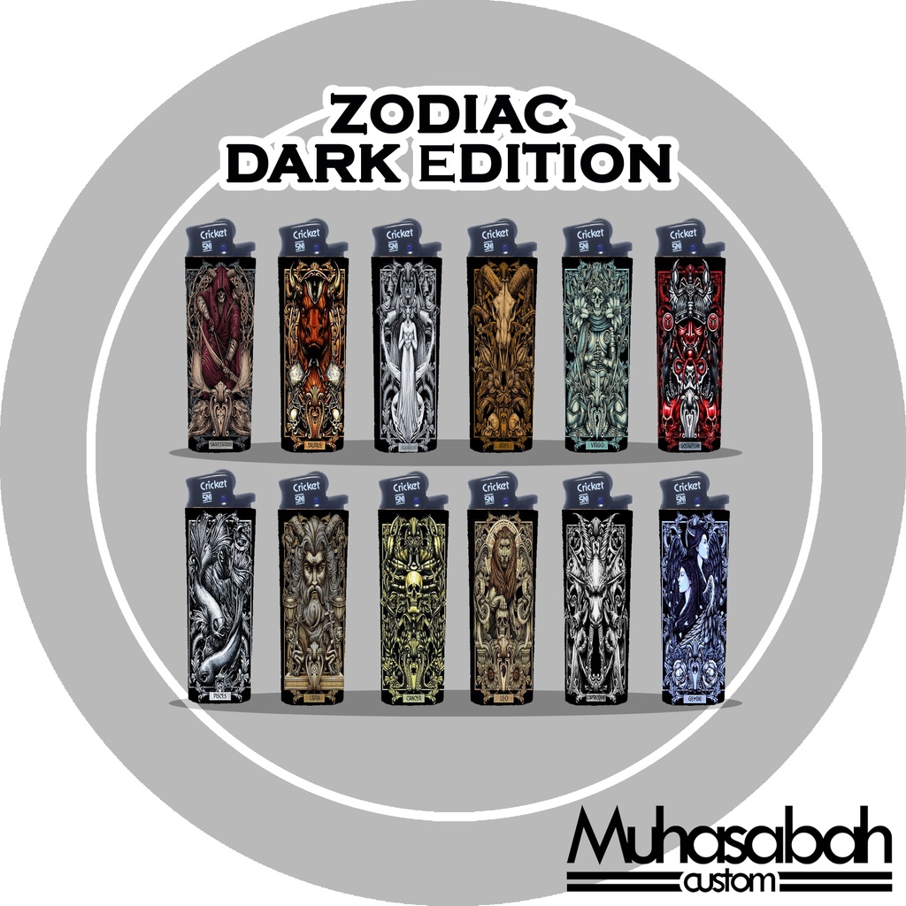 Zodiak Dark Edition Korek Api Cricket Custom Gambar Unik Murah