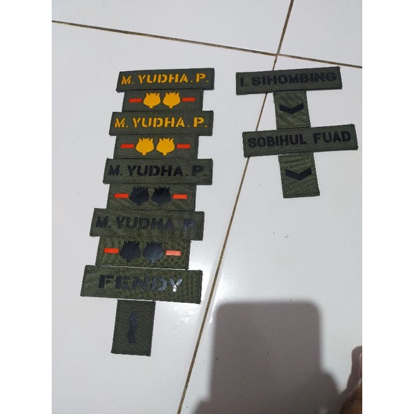 PATCH LASER NAMA DAN PANGKAT CUSTOM TOPI PDL/PDH