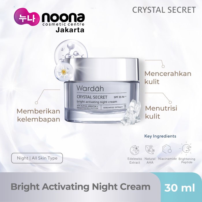 WARDAH CRYSTAL SECRET BRIGHT ACTIVATING NIGHT CREAM 30 ML -NJ