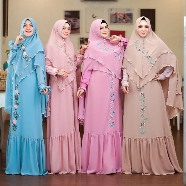 Davina Syari by Gallery Syarifah - Gamis Bordir Elegan