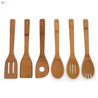 Set 6pcs Sendok  Spatula Dengan Bahan Kayu  Bambu Untuk  