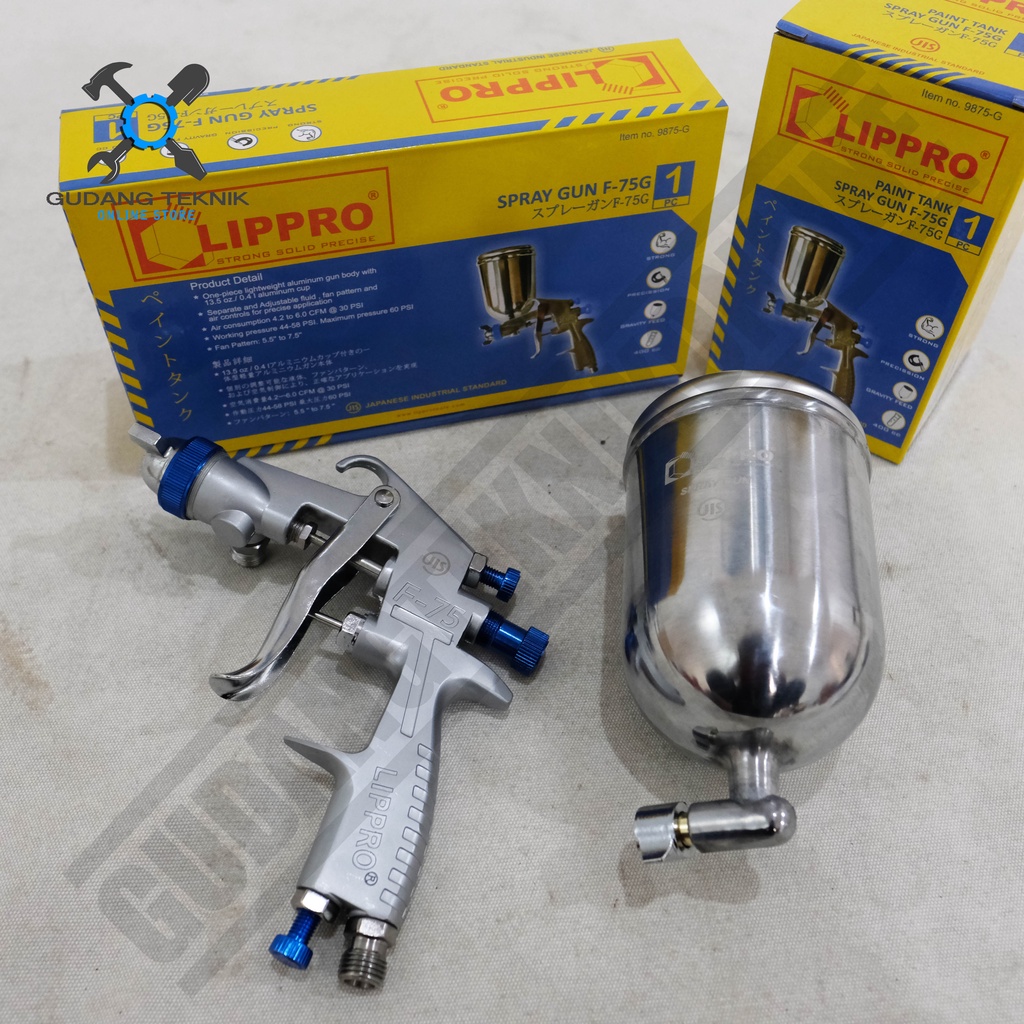 Spray Gun Tabung F75G Lippro Spraygun F 75G / Alat Semprot Cat Tabung Atas Lippro F-75G