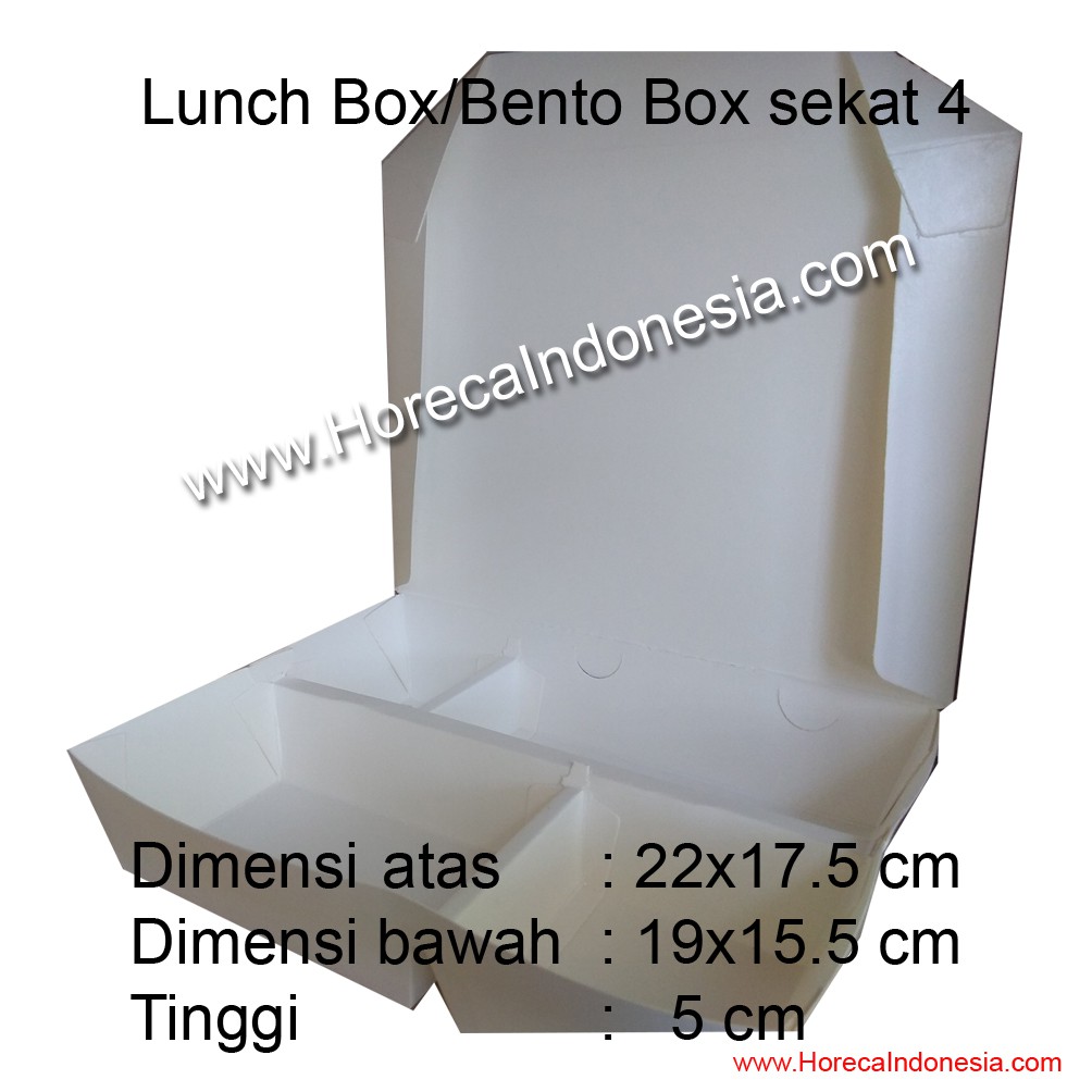 

Lunch Box/Bento box sekat 4 Cetak 2 warna @ Rp.2800