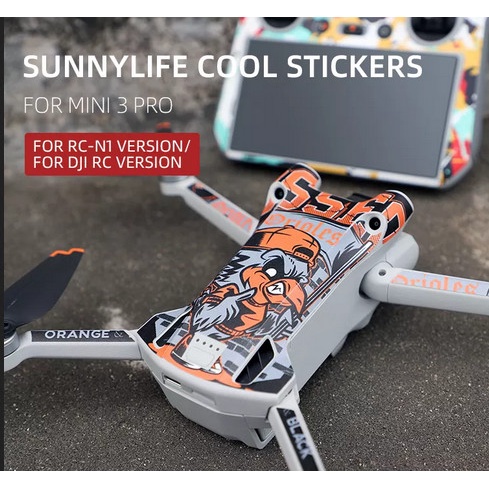 Sunnylife Decals Colored Stickers Protective Film Skin DJI Mini 3 Pro