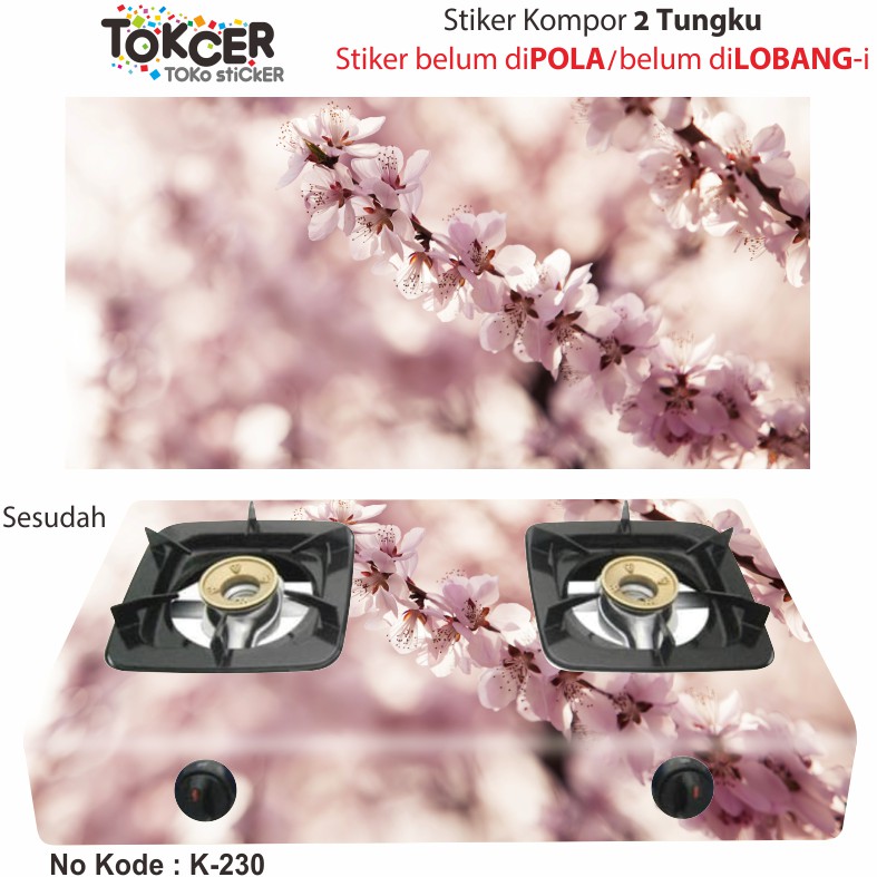 Variasi Stiker Kompor 2 Tungku BUNGA