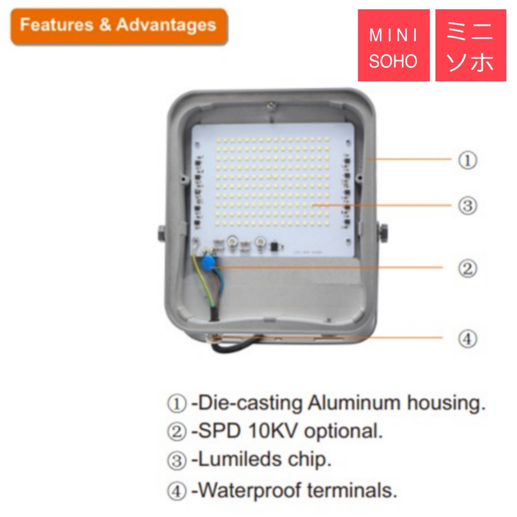 Lampu LED Sorot Tembak Floodlight 10W 20W 30W 50W Watt Outdoor Spotlight Light Lamp IP66