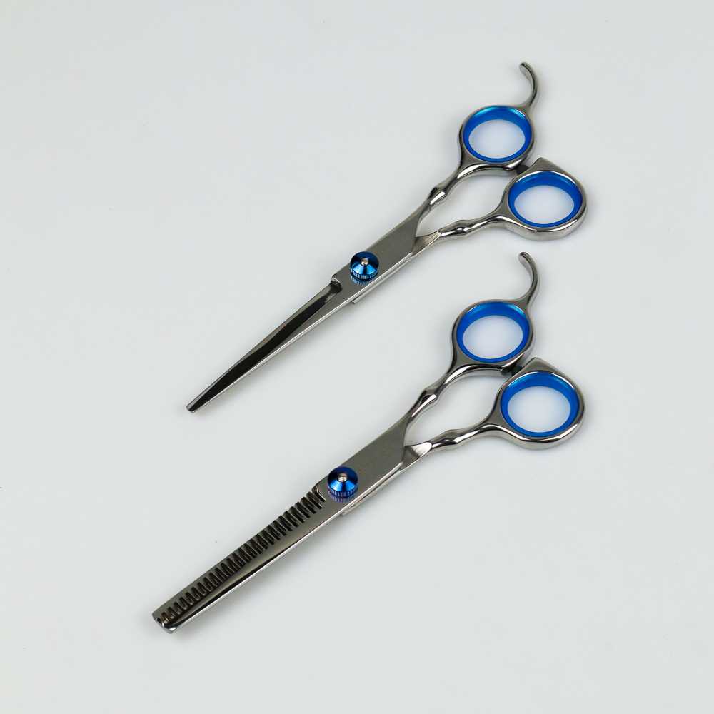 COD Set Gunting Rambut Sasak &amp; Flat Professional BarberShop Hairdressing Scissors Gunting Rambut Salon Profesional Stainless Steel