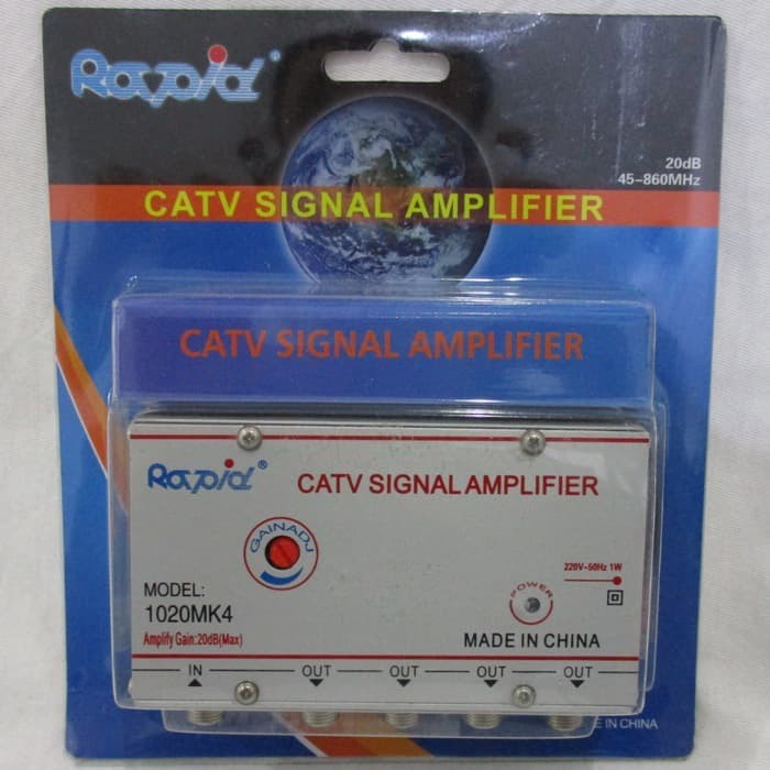 RAPID Spliter AC Booster 4 Way /Penguat Sinyal /CATV Signal Amplifier***TOP