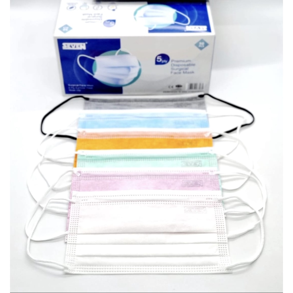 Hipnop Masker Seven/masker medis 5ply/masker medical 5 ply / kemenkes