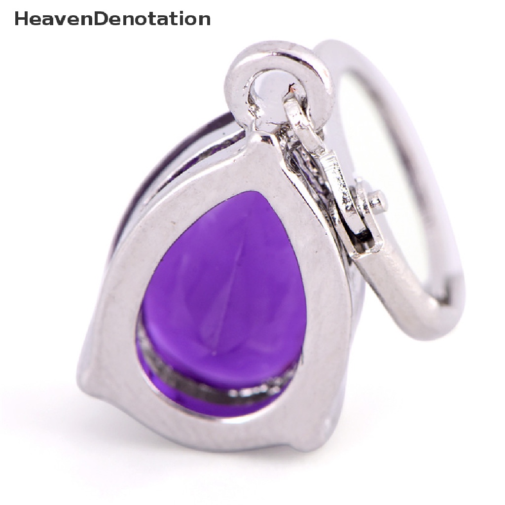 Anting Stud Hoop Lapis Silver Hias Amethyst Sapphire Untuk Wanita