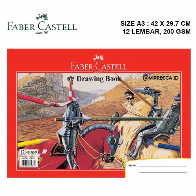  Buku  gambar  faber Castell A3  ukuran 42x30 cm 12 lembar 200 