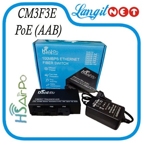 HSAIRPO CM3F3E POE MEDIA CONVERTER 3 FIBER 3 ETHERNET