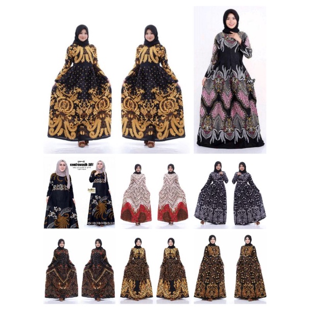 Gamis Batik Elegan,Gamis standar,jumbo banyak motif, Gamis Modis Elegan