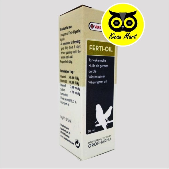 VITAMIN OBAT TERNAK BREEDING BURUNG MURAI LOVEBIRD KENARI KACER FERTI OIL 20 ML VERSELE LAGA FERTI20