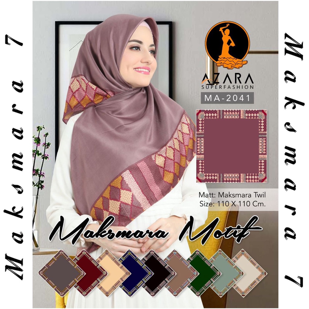 Segiempat Motif Hijab SILK OLIVIA MOTIF UMAMA 110x110 Butter Silk Velvet Motif-Maksmara 7