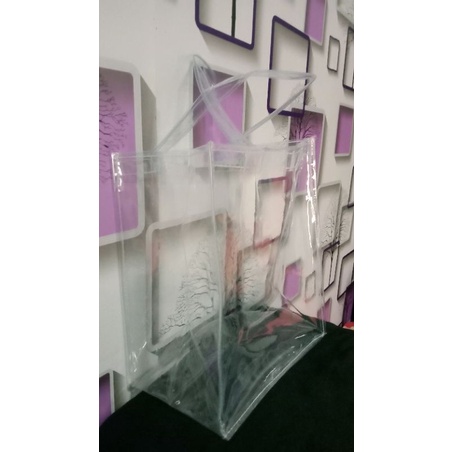 Tas Mika Transparan Tebal Custom ukuran P 32 x L 25 x T15