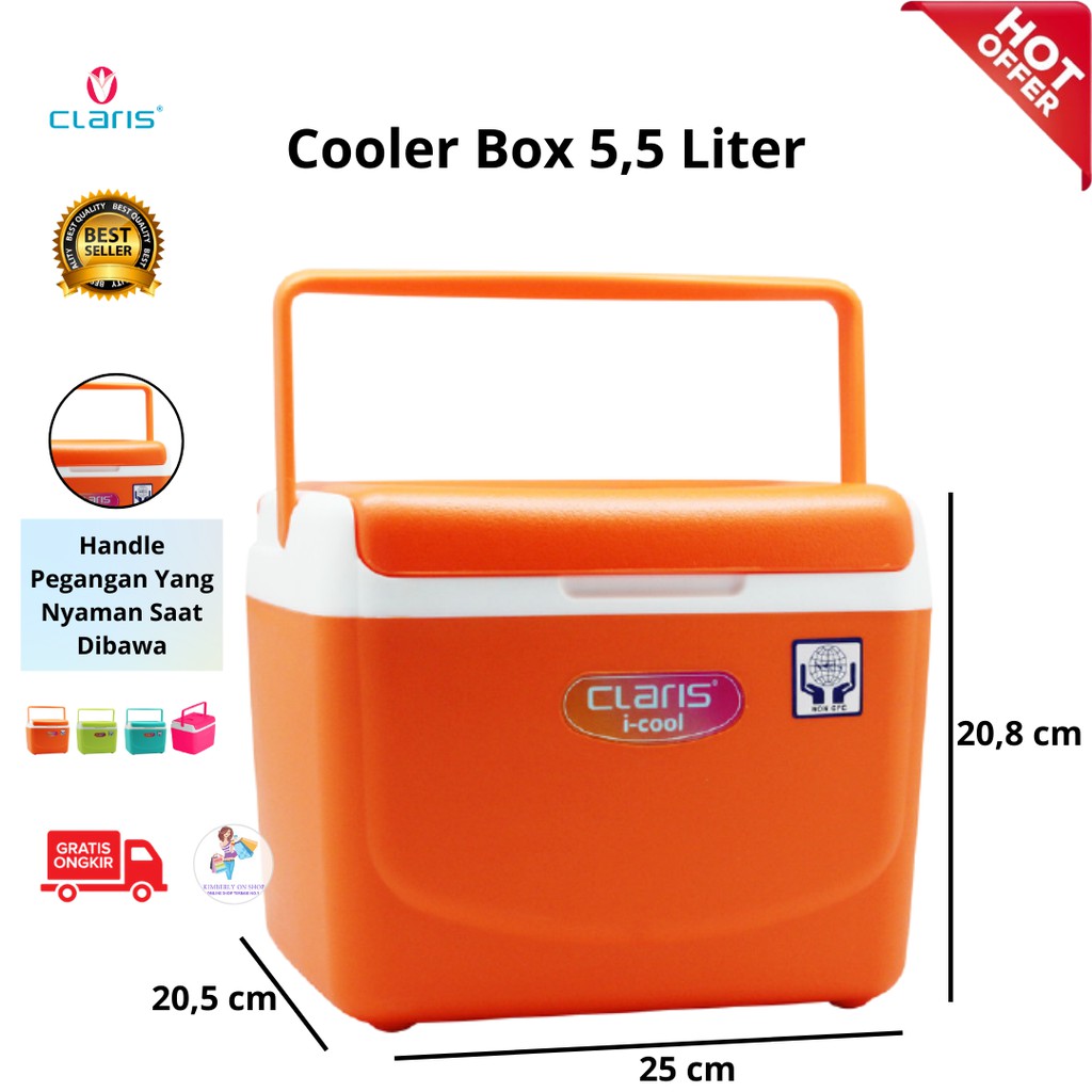 Cooler box claris 5.5 liter Multi Color