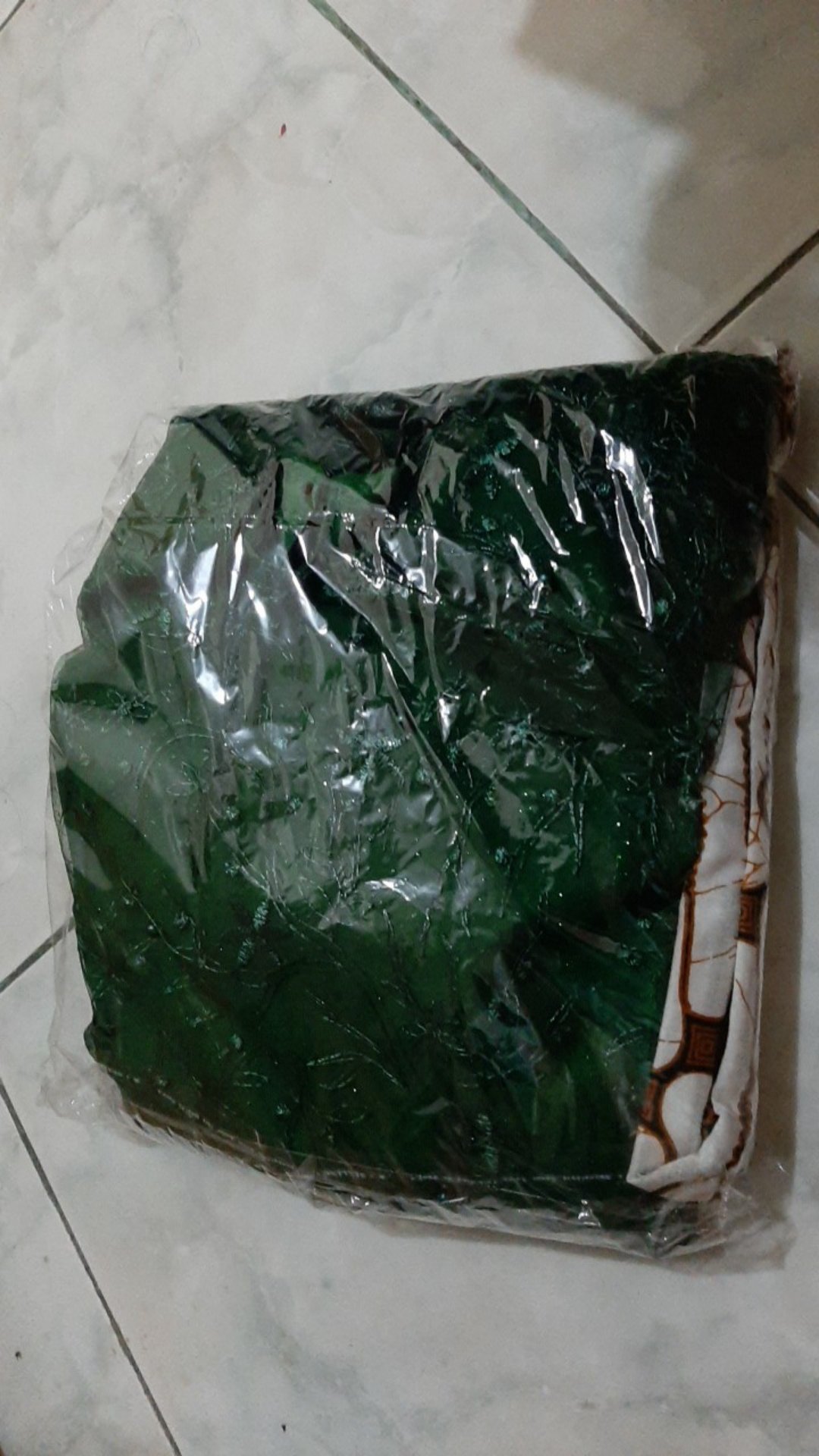 Batik Couple Brukat Tille Mutiara Motif Parang Selendang Nirmala Hijau Botol