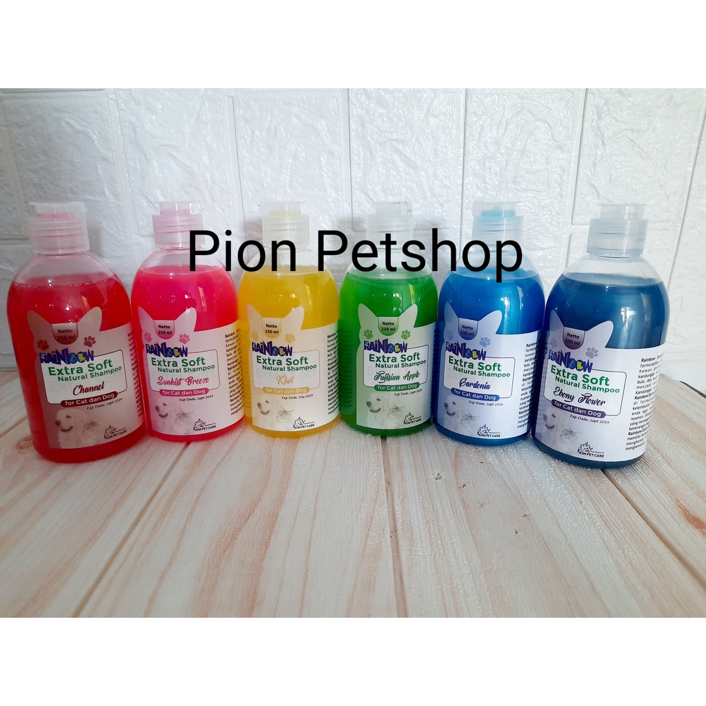 Rainbow Extra Soft Natural Shampo 250ml For Cat and Dog Tutup Ulir