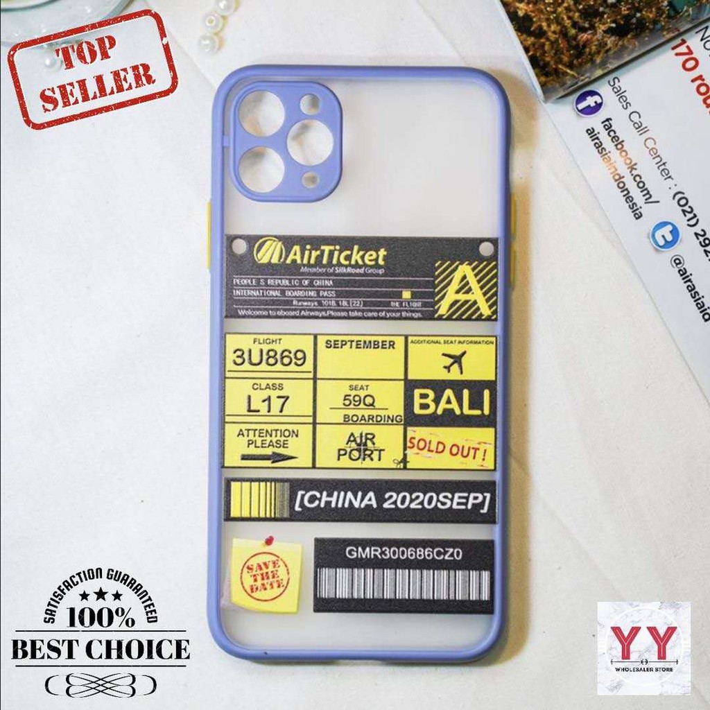 Case iPhone Softcase TPU Silikon Ticket Bali Casing iPhone 7+/8+/X/XS/XR/XSMax/11/11Pro/11Promax