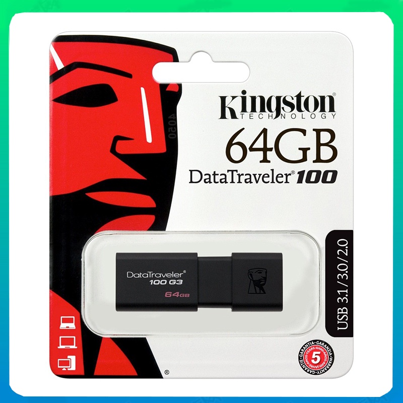 Kingston DataTraveler 100 G3 dt100g3 USB 3.0 Flash Drive 64GB