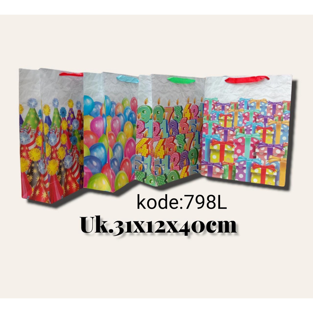 [ HARGA SATUAN ] PAPPER BAG PAPPERBAG KADO TAS ULTAH ULANG TAHUN MOTIF-798L