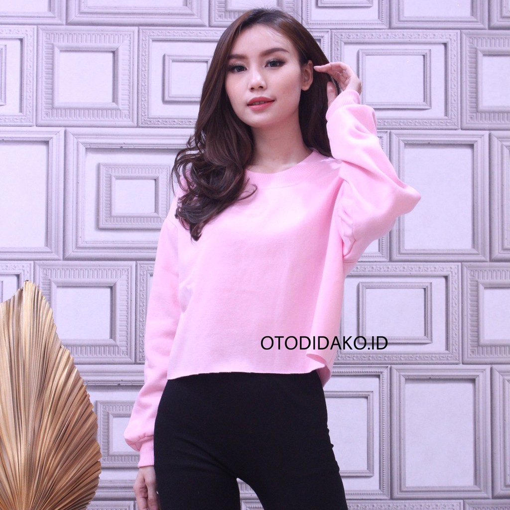 [BAYAR DITEMPAT] BASIC SWEATER CROP ALLSIZE & BIG SIZE-2