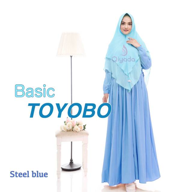 TERBARU TOP SELLER  Gamis Basic Toyobo Qiyada Steel Blue
