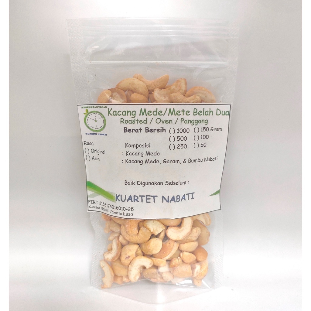 

100gr Roasted Kacang Mede Belah 2 - Mete Sulawesi Varian Rasa Original / Asin Oven – Matang – Siap Makan By KN