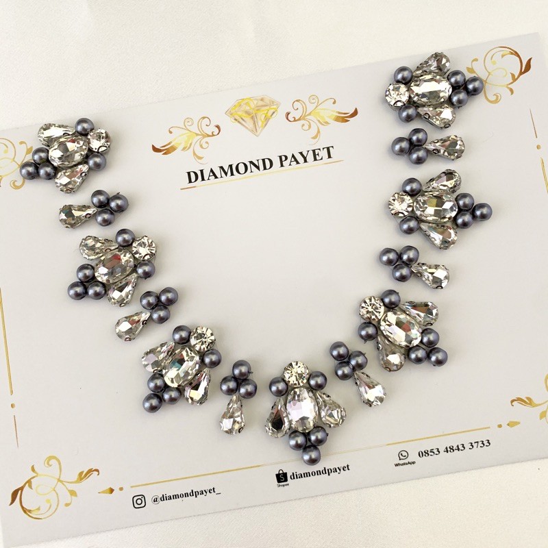 Diamond payet rangkai leher simpel mewah