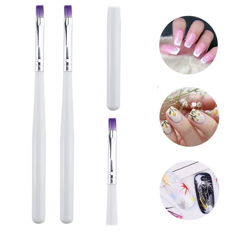 1pc Pen Dotting Gel UV Fototerapi Kepala Datar Untuk Nail Art / Manicure DIY