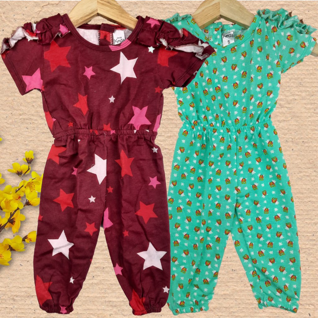 [PILIH MOTIF] JULIA JUMPSUIT ANAK PEREMPUAN BY LITTLE KODA FREE HEADWRAP UNTUK USIA 0-18 BULAN