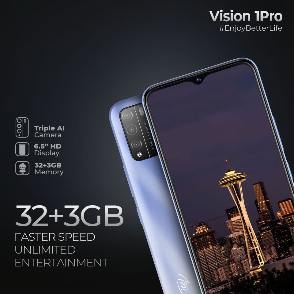 ITEL VISION 1 PRO 3/32 GB DUAL SIM 4G LTE LAYAR 6,5