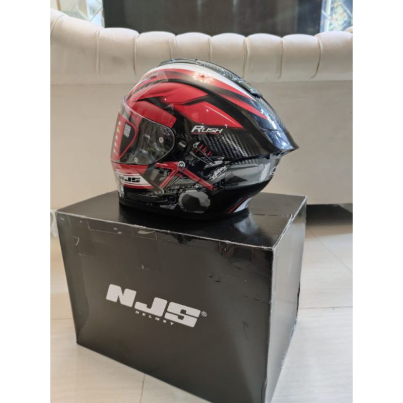 Helm NJS ZX 1 Motif Rush Black Red Glossy Size M
