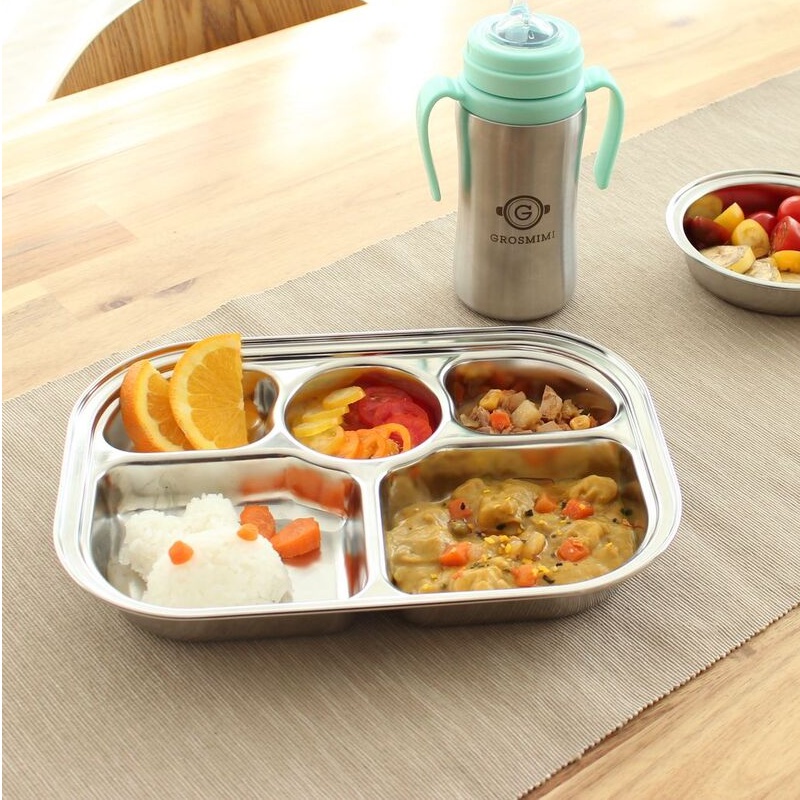 Grosmimi Stainless Baby Food Tray | Wadah Makanan