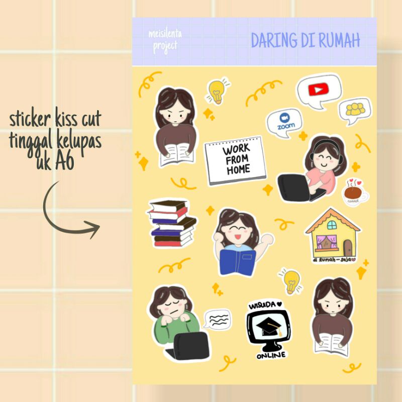 

STICKER DECO KISS CUT / STIKER DARING SEKOLAH ONLINE JURNAL SCRAPBOOK LUCU BY MEISILENTA PROJECT
