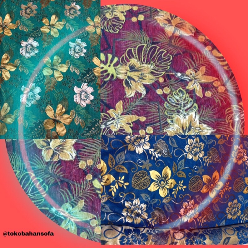 kain bunga chenille sofa
