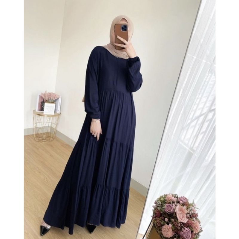 dress hitam/home dress menyusui/dress rayon premium/COD