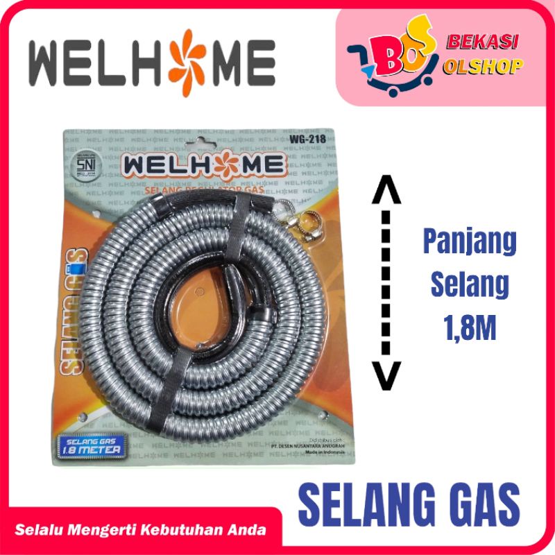 SELANG GAS WELHOME 1.8 METER / SELANG KOMPOR GAS WELHOME 1.8 METER PREMIUM TERMURAH