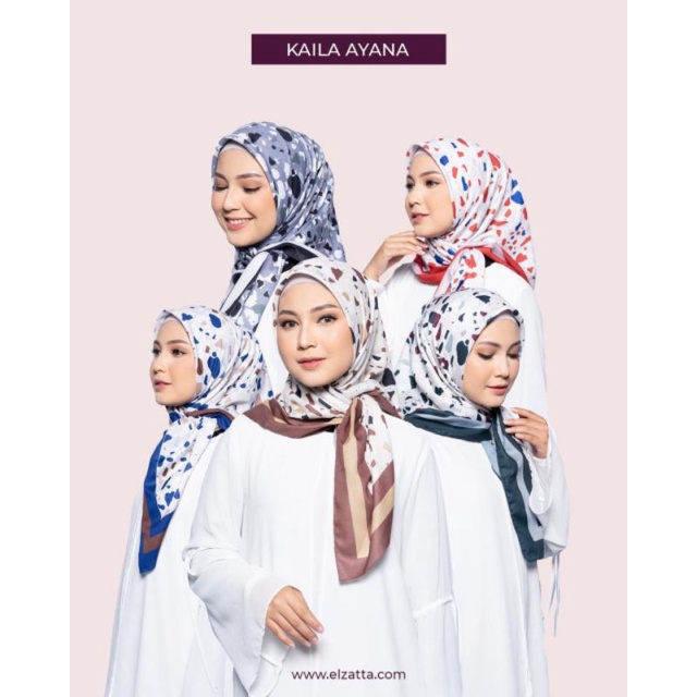 KAILA AYANA KERUDUNG SEGI EMPAT MOTIF TERBARU ELZATTA 2022