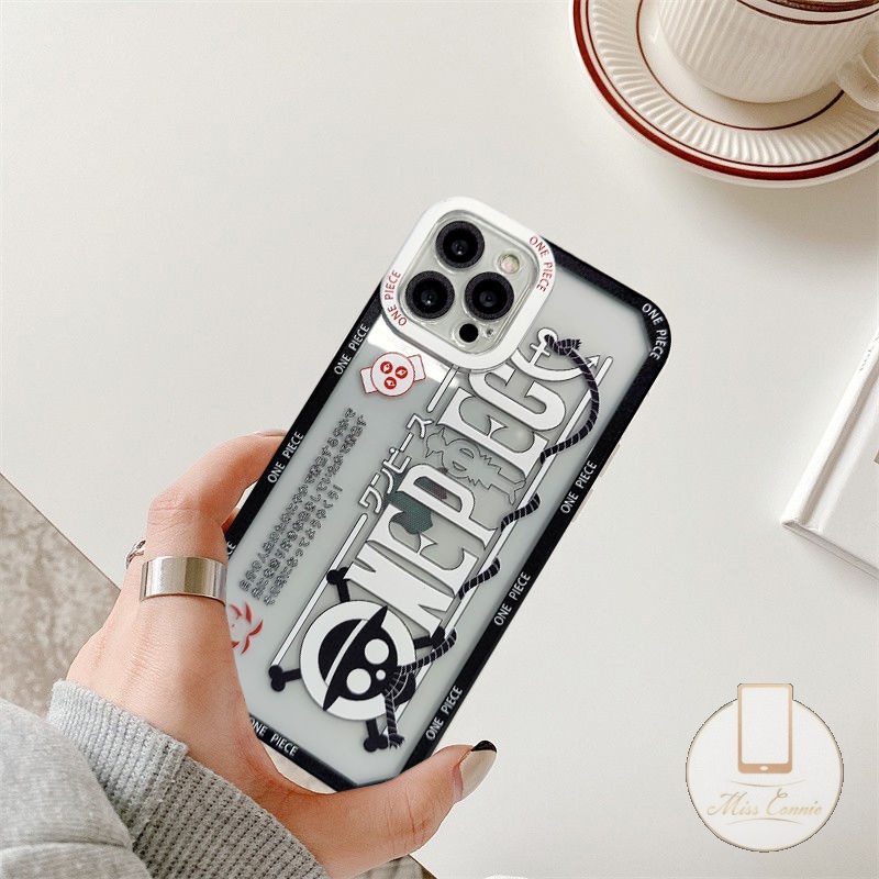 IPHONE Shockproof Soft Case Kompatibel Untuk Iphone6 6s 7 8 Plus 11 12 14 Pro XS Max XR X SE 13 Pro Max Kartun One Piece Pola Bening Lembut TPU Kembali Kamera Perlindungan Casing Transparan