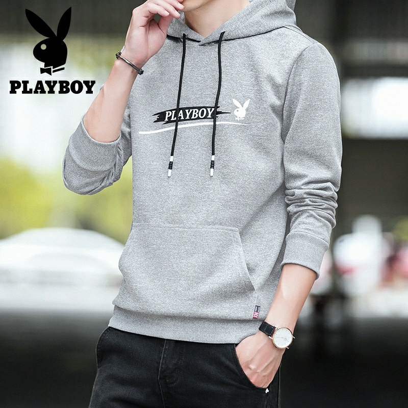 Lilipop.id  Sweater Pria Playboy Hoodie Jumper Basic Polos