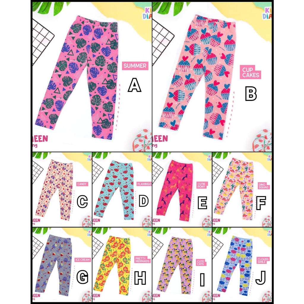 LEGGING ANAK PEREMPUAN MOTIF SABLON 7-10 TAHUN