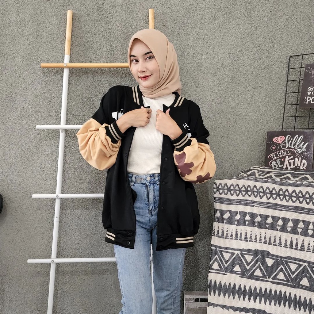 Jaket Baseball V Vangede XXL Bahan Pleece Style Ala Korea