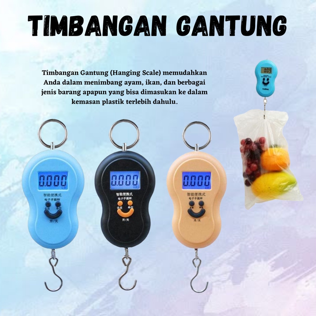 (GRATIS PACKING BABBLE) Timbangan Gantung Digital Scale Portable Elektronik