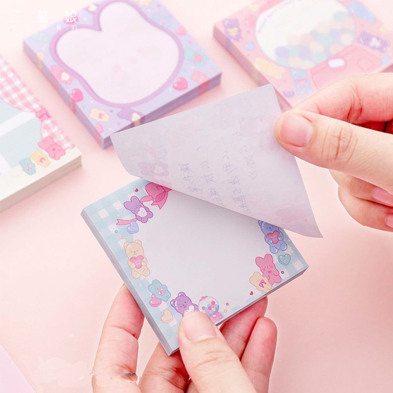 80 Lembar Sticky Note Motif Hati Untuk Pelajar Wanita