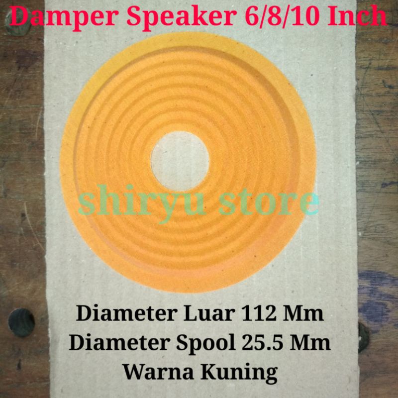 Damper Speaker 6 8 10 Inci In Inch 112 Mm Coil 25.5Mm Demper Dumper Spider Membran Speaker 6" 8" 10"
