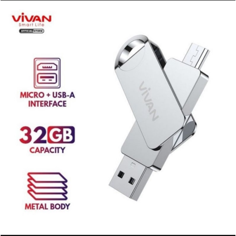 Vivan VOM132 Flashdisk Otg Micro Usb - Flashdisk Otg 32gb Vivan VOM132